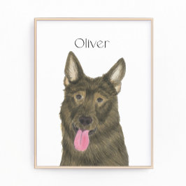 Personlig Sable Shepherd Art Fototryck