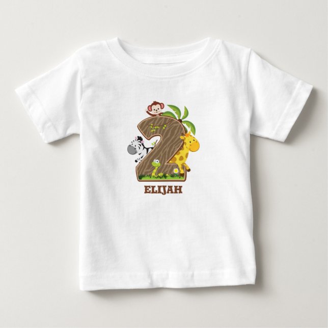 Personlig Safari 2:a födelsedag Tshirt T Shirt (Framsida)