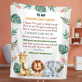 Personlig Safari Baby Blankets with Message Fleecefilt
