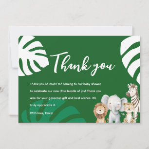 Personlig Safari Baby Shower Tacksamhetskort Tack Kort