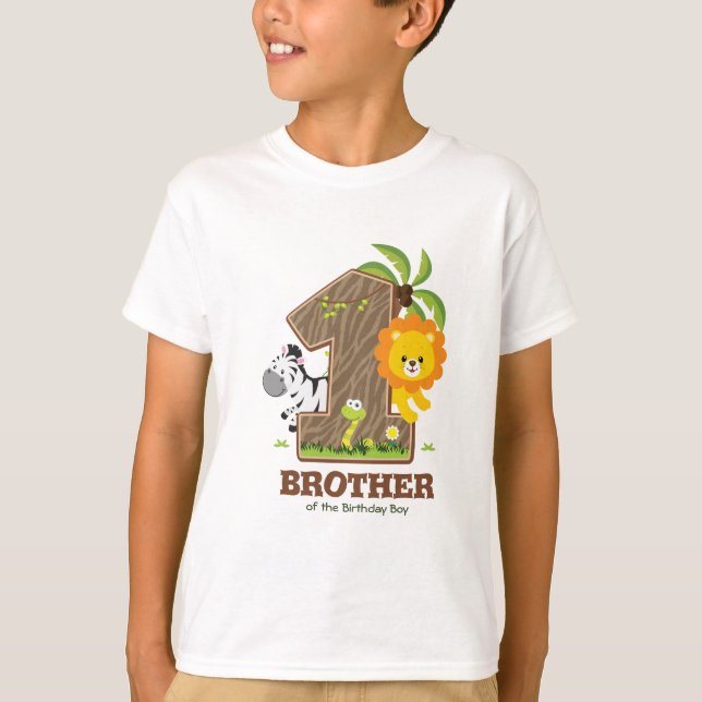 Personlig Safari Birthday Tshirt för Brother T Shirt (Framsida)