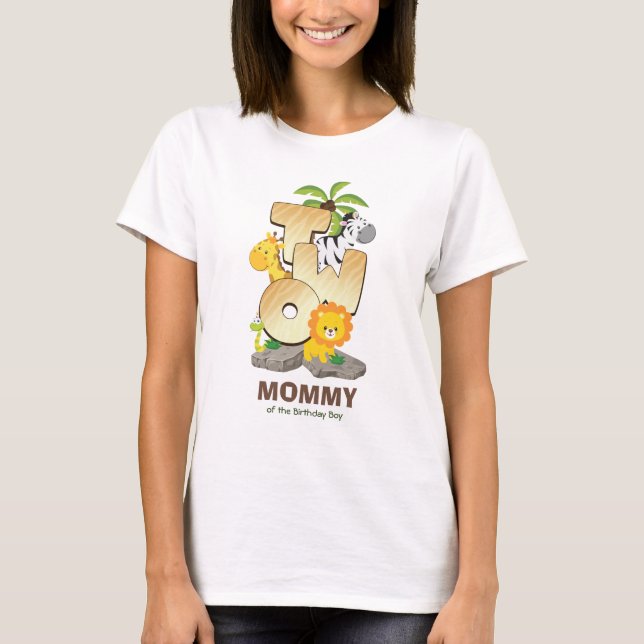 Personlig Safari Birthday Tshirt för Mamma T Shirt (Framsida)