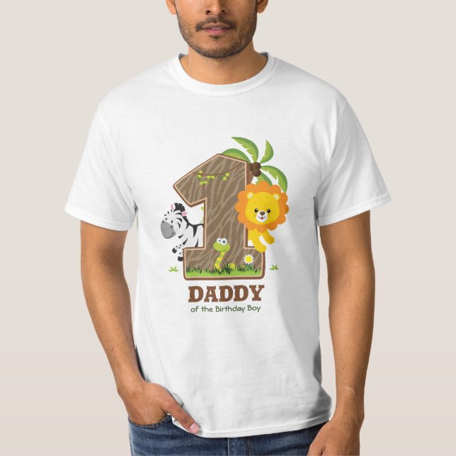 Personlig Safari Birthday Tshirt för pappa T Shirt (Framsida)