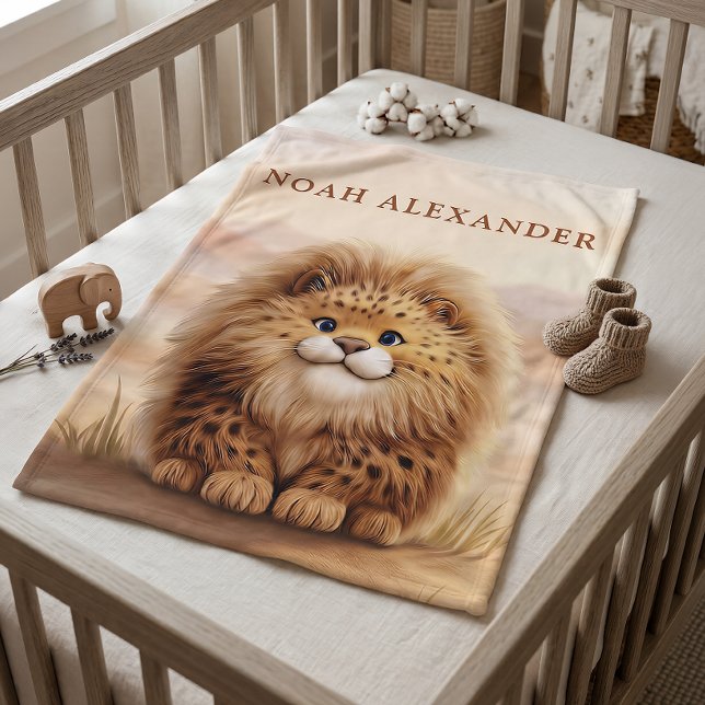 Personlig Safari för Barn Söt Fluffig Leopard Fleecefilt (Skapare uppladdad)