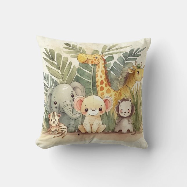 Personlig Safari Jungle Animals Kudde (Framsida)