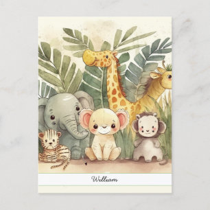 Personlig Safari Jungle Animals Vykort