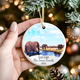 Personlig Safari Ornament, Afrika Gift Julgransprydnad Keramik