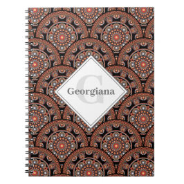 Personlig Safari Sunset Bohemian Mandala Scales Anteckningsbok