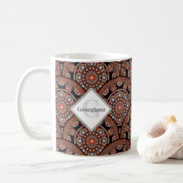 Personlig Safari Sunset Bohemian Mandala Scales Kaffemugg