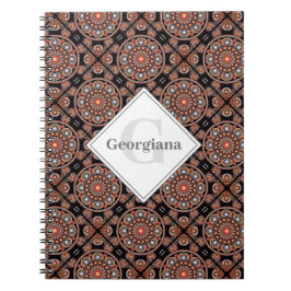 Personlig Safari Sunset Bohemian Mandala Tiles Anteckningsbok