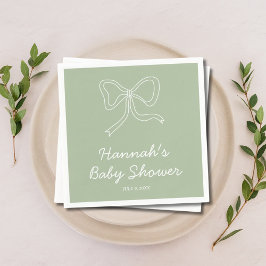 Personlig Sage Grönt Baby Shower Napkins Pappersservett