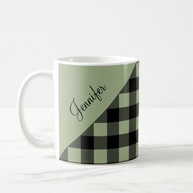 Personlig Sage Grönt Play Kaffemugg (Vänster)