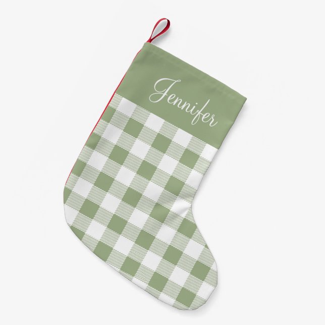 Personlig Sagegrön Liten Julstrumpa (Framsidan (Hängande))