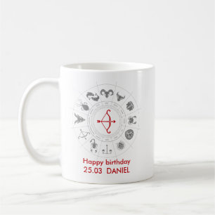 Personlig Sagittarius Zodiac Birthday Gift Kaffemugg