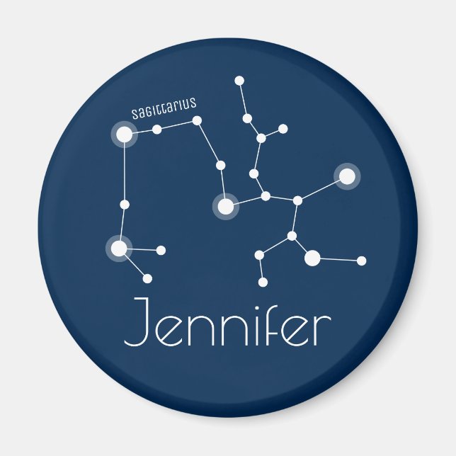 Personlig Sagittarius Zodiac Constellation Magnet (Framsidan)