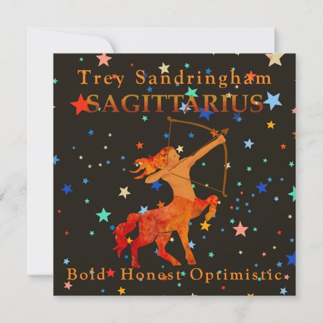 Personlig Sagittarius Zodiac - platta kort (Framsida)