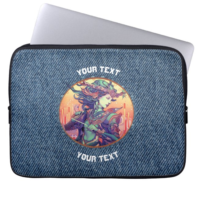 PERSONLIG SAGITTARIUS ZODIAC SIGN Tote Laptop Fodral (Framsidan)