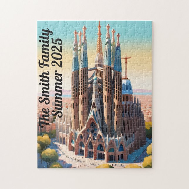 Personlig Sagrada Familia Puzzle Pussel (Vertikal)