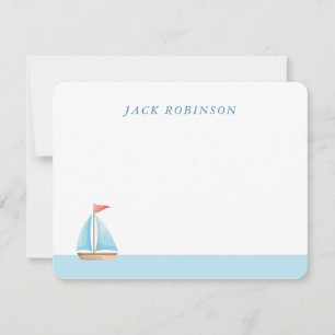 Personlig Sailboat Nautical Note Card Anteckningskort