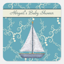 Personlig Sailboat Shower Stickers Fyrkantigt Klistermärke