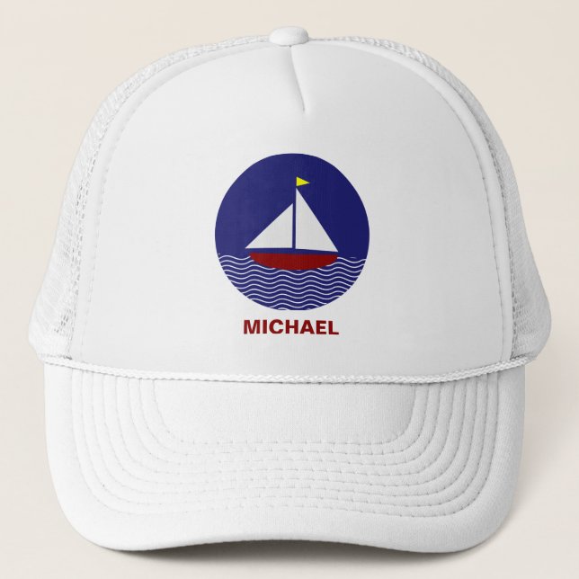 Personlig Sailing Baseball Cap Truckerkeps (Framsida)