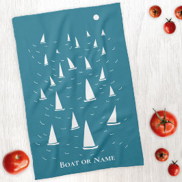 Personlig Sailing Boat Nautical Kökshandduk