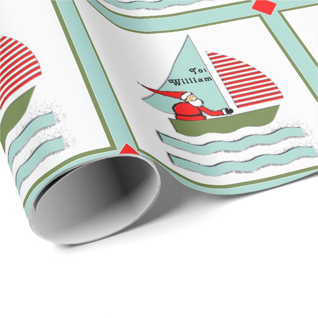 Personlig Sailing jul Gift Presentpapper (Rullad Hörn)