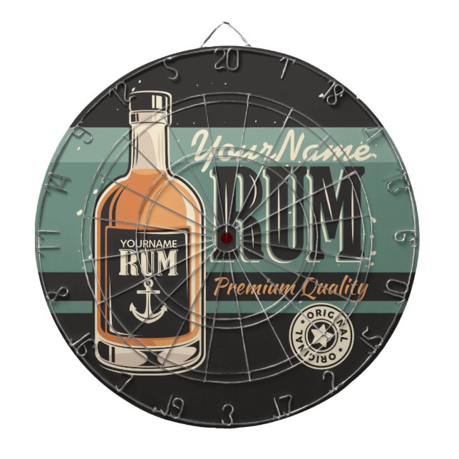 Personlig Sailor Rum Liquor Flaska Retro-tecken Darttavla (Framsidan)