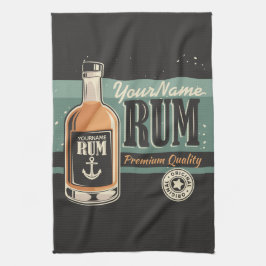 Personlig Sailor Rum Liquor Flaska Retro-tecken Kökshandduk