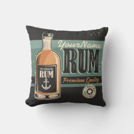 Personlig Sailor Rum Liquor Flaska Retro-tecken Kudde