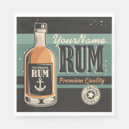 Personlig Sailor Rum Liquor Flaska Retro-tecken Pappersservett