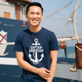Personlig Sailorman Namn Anchor White Text T Shirt
