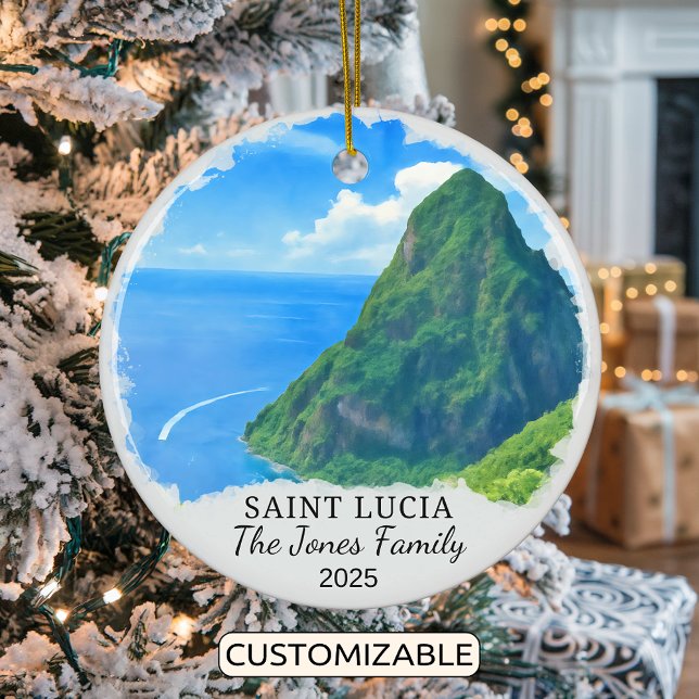 Personlig Saint Lucia Ornament, Karibien Julgransprydnad Keramik (Skapare uppladdad)