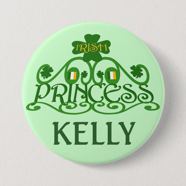 Personlig Saint patrick's day Irish Button Knapp (Framsida)