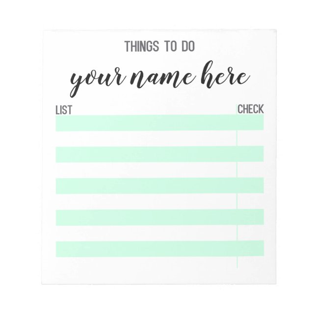 Personlig Sak att göra Anteckningsblock (Framsida)