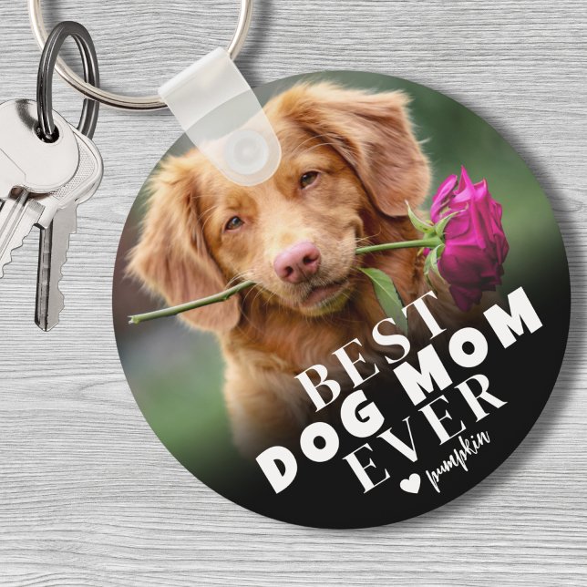 Personlig sällskapsdjur Bästa hundmamma Foto Nyckelring (Personalized Pet Best Dog Mom Photo keychain)