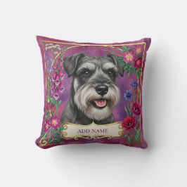 Personlig Salt & Pepper Schnauzer Rosa Kudde