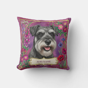 Personlig Salt & Pepper Schnauzer Rosa Kudde