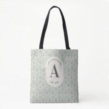Personlig Salvia Grön Monogram Elegant Art Deco