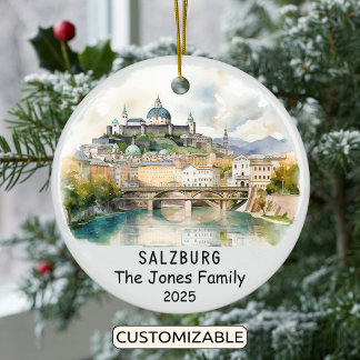 Personlig Salzburg Ornament, Österrike Julgransprydnad Keramik
