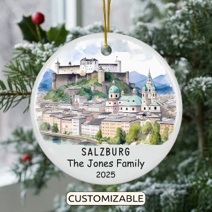 Personlig Salzburg Ornament, Österrike Julgransprydnad Keramik