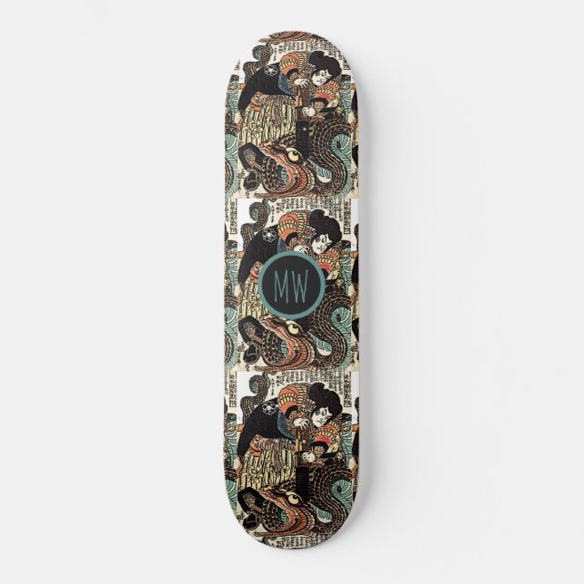 Personlig Samurai och serverat skateboard (Framsida)