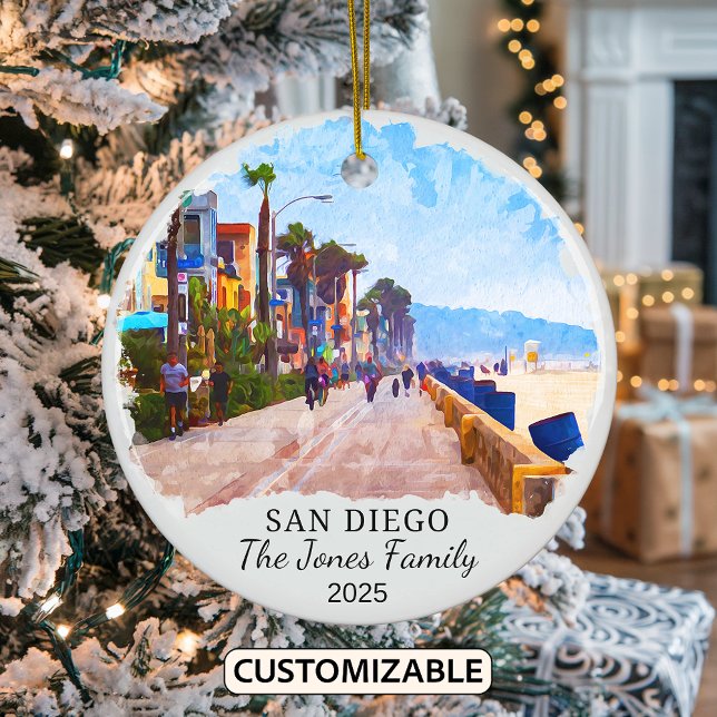 Personlig San Diego Ornament, Kalifornien-staten Julgransprydnad Keramik (Skapare uppladdad)
