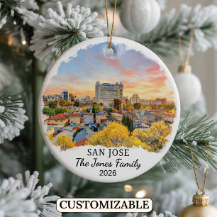 Personlig San Jose-ornament, Anpassad California Julgransprydnad Keramik