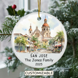 Personlig San Jose Ornament, Kalifornien Julgransprydnad Keramik