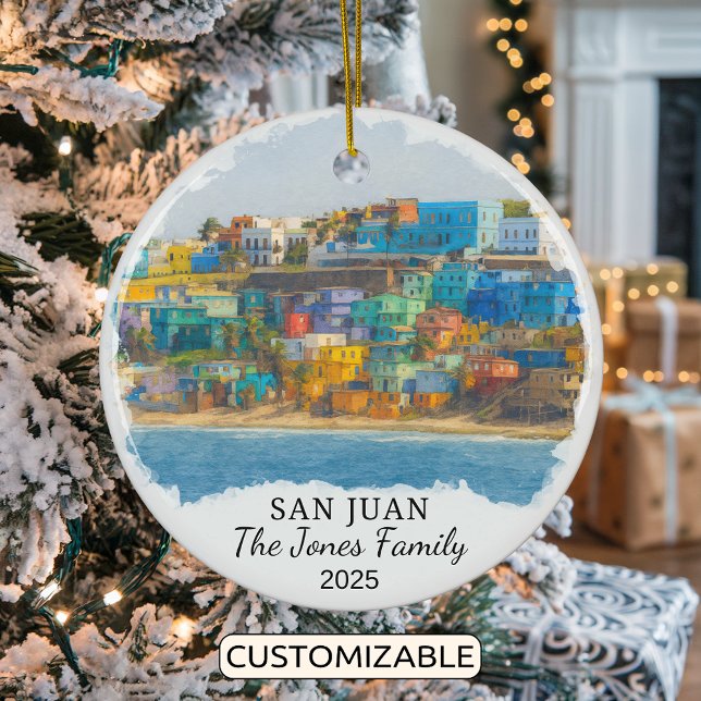 Personlig San Juan Ornament, Puerto Rico Julgransprydnad Keramik (Skapare uppladdad)