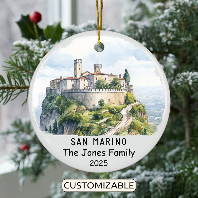 Personlig San Marino Ornament, Europa Julgransprydnad Keramik (Skapare uppladdad)