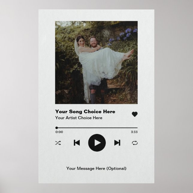 Personlig Sång Poster Anpassningsbar för utskrift  (Framsidan)