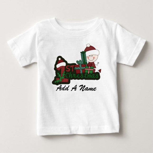 Personlig Santa Baby 1:a julskjortan T Shirt (Framsida)
