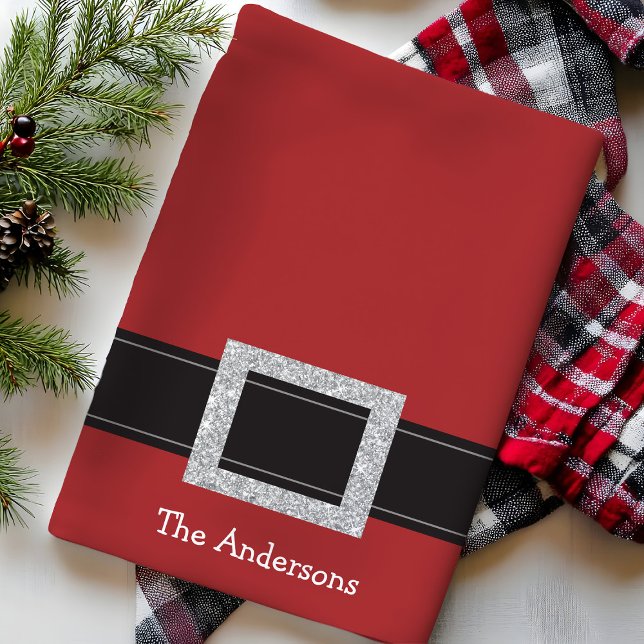 Personlig Santa Bälte Helgdag Kitchen Towel Kökshandduk (Skapare uppladdad)